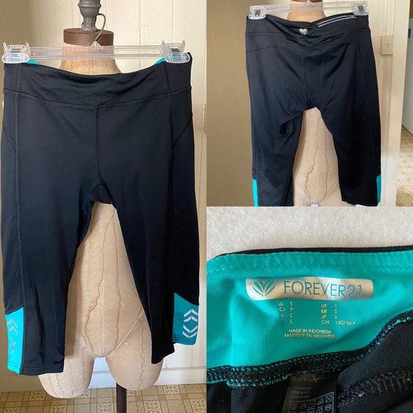 SOLD SET of 5 FOREVER 21 Active LEGGINGS sz XS S - Picture 2 of 6
